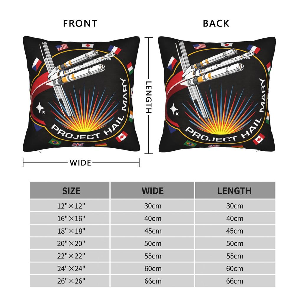 Project Hail Mary Mission Patch With Countries Pillow Cover Comfy Cushion Cover Fashion Pillow Case For Sofa Car Home Decor