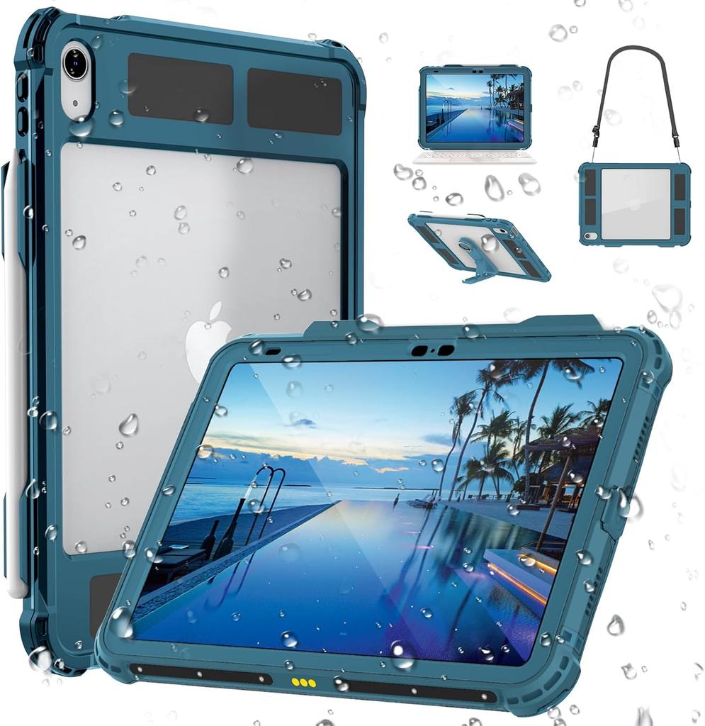 Heavy Duty Private Mold Waterproof Case IPad10th 10.9/iPad 11th A16 2025 11 Inch Built-in Pencil Holder Screen Protector 360 Fit