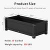 HDPE Raised Planter Box Outdoor Rot-Resistant and Non-Cracking Rectangle Planter 29.5 x 14.4 x 9.8 in Black with Drainage Holes