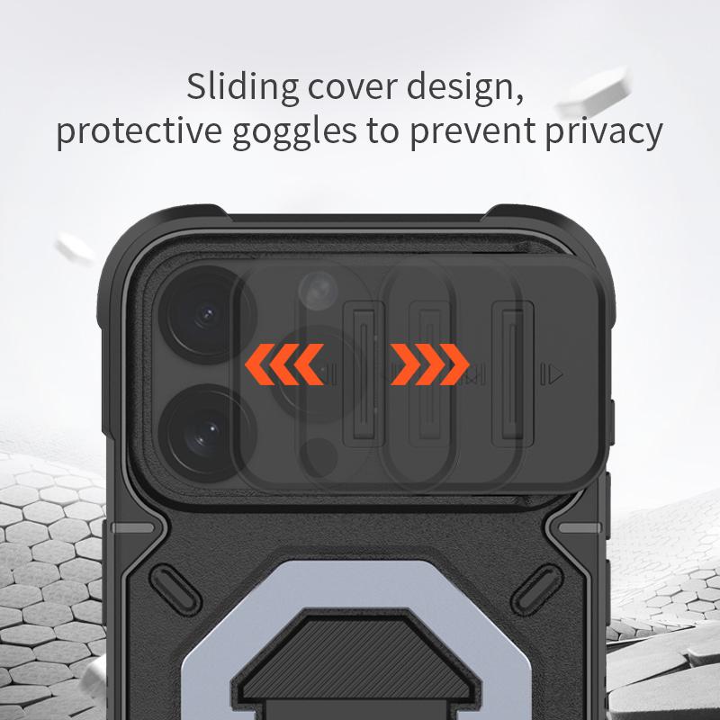 For iPhone 15 Pro PC+TPU Phone Case Anti-Scratch Outdoor Drop-Proof Cover Compatible with MagSafe