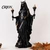 Mysteriöse Hexenfigur Hekate Griechische Göttinnenstatue mit magischen Hunden, Fantasy-Thema für Heimdekoration Harzskulptur, Mythologische Tischdekoration