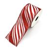 2.5-Inch Red & White Striped Christmas Ribbon with Onion Powder Print
