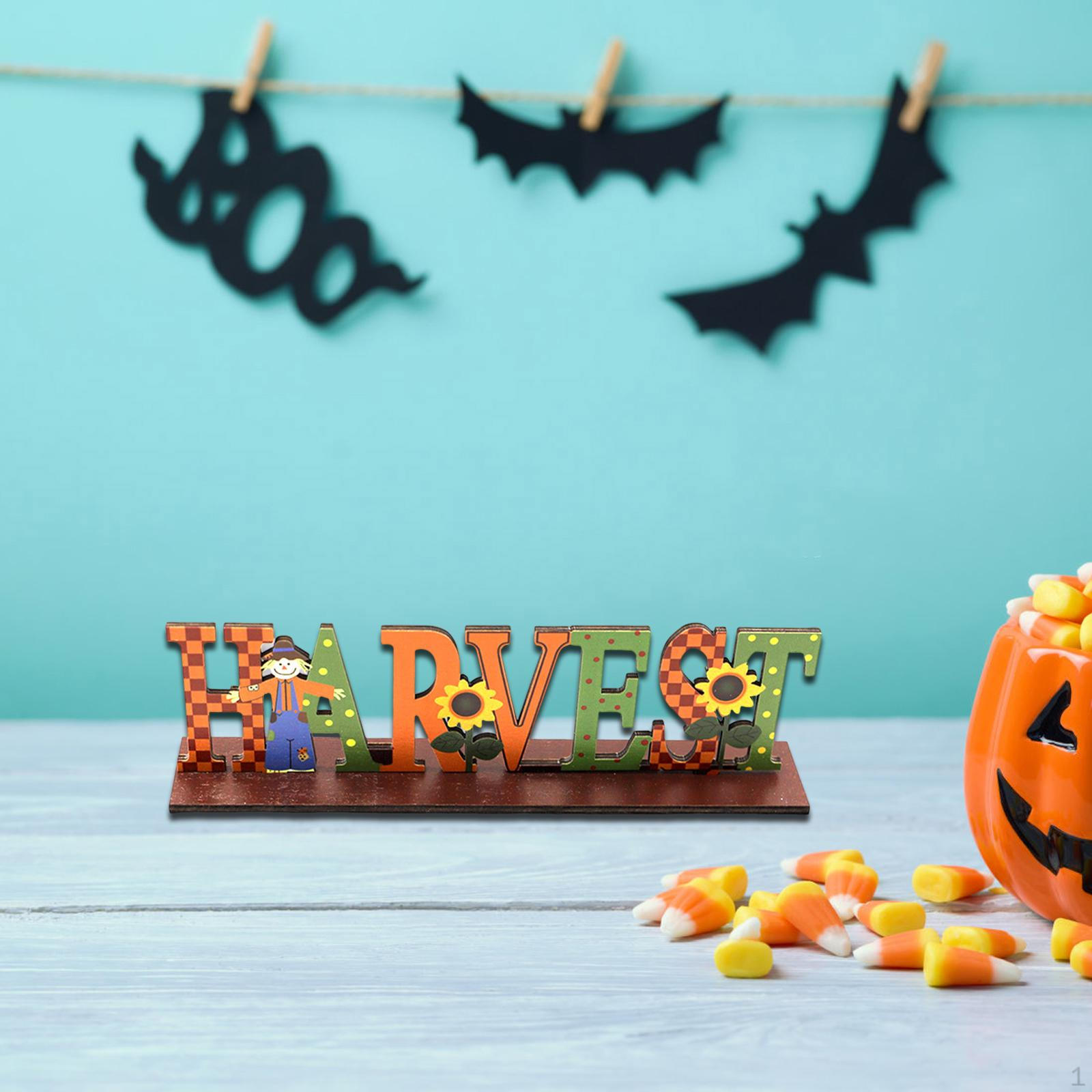 

Autumn Centerpiece Decoration Rustic Sign Home Accessory Plywood Party Ornament for Warm Atmosphere Style B