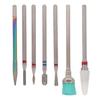 7pcs Ceramic Nail Drill Bit Rotatable Polishing Shaping Portable Cuticle Remover Bits for Nail Salon Home