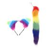 Cat Ears Headband and Faux Tail Keychain Elegant Cosplay Accessories Stylish Pendant for Handbag Backpack Decoration