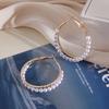 Exaggerated Pearl Big Hoop Earrings Hollow Heart Round Multi-layers Geometric Statement Metal Loop Earrings Oversize Earrings