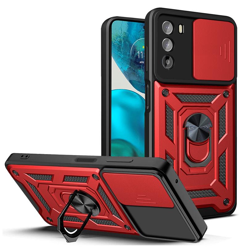 For Motorola Moto G200 5G Case Luxury Slide Camera Protect Phone Cases For Moto G200 G 200 Shockproof Armor Stand Holder Ring Back Cover Shell