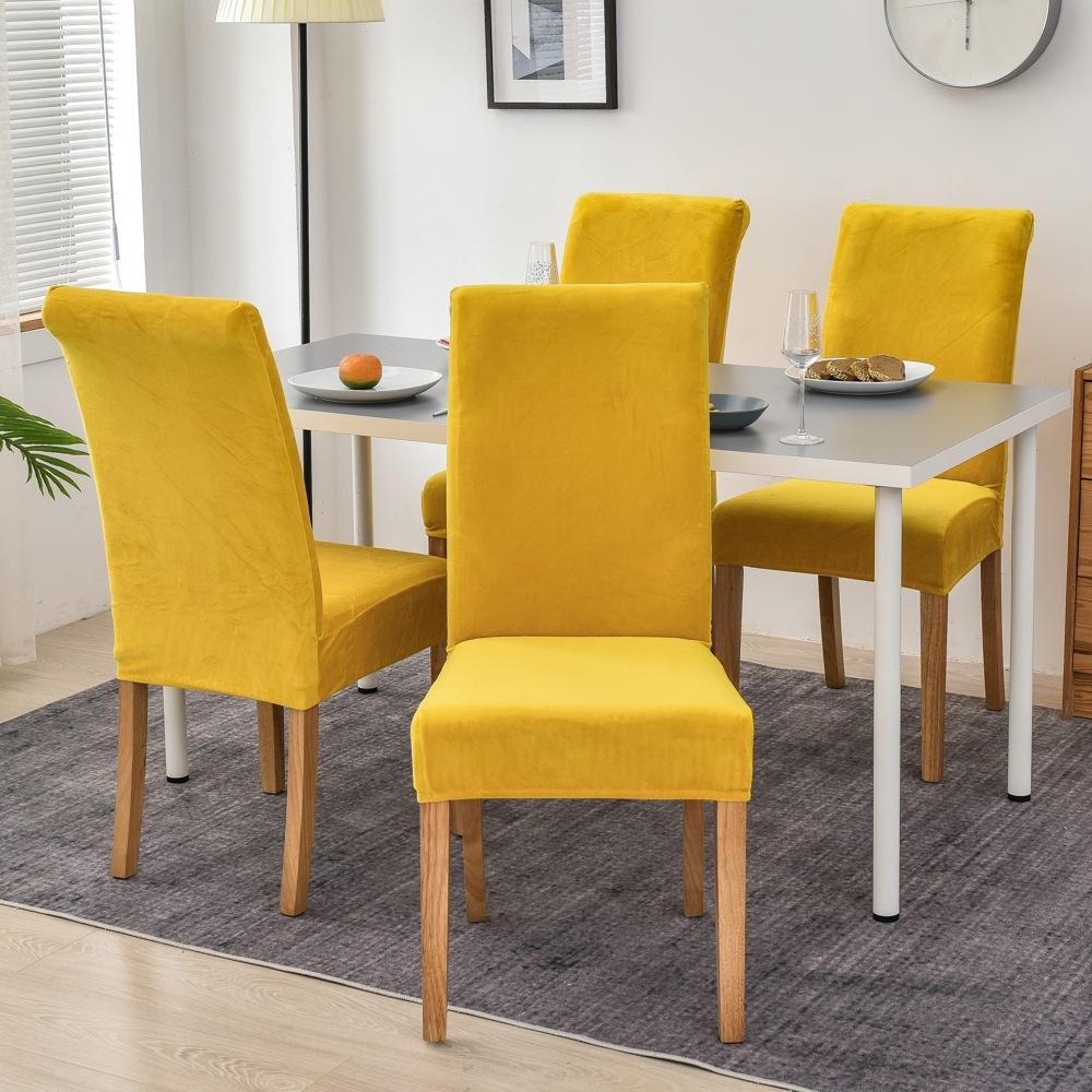 Soft Thick Solid Velvet Fabric Chair Covers Stretch Chair Covers For Dining Room Chair Slipcovers Chair Protectors Covers Dining