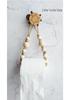 Hand-Woven Toilet Paper Holder with Hemu Beads and Hemp Rope, No-Punch Installation