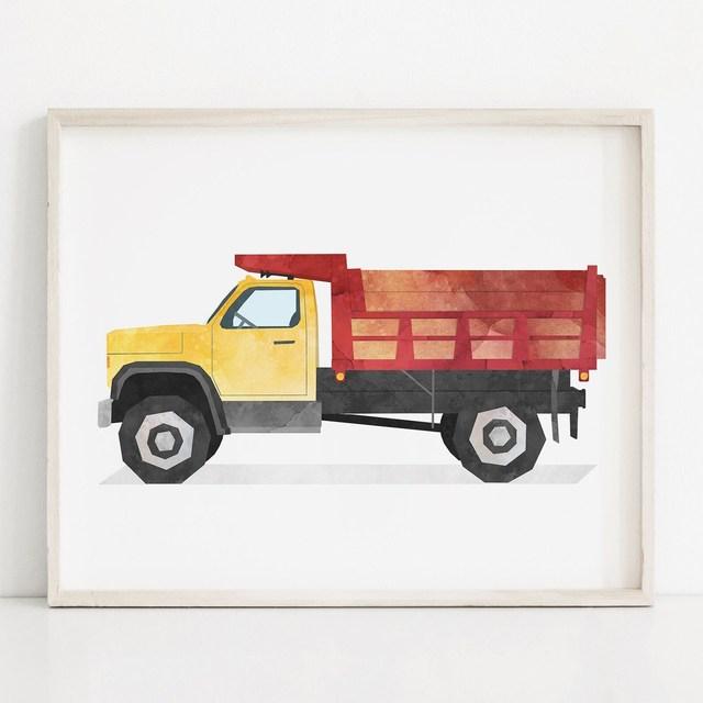 Nordic Style Engineering Vehicle Canvas Art Paintings Watercolor Poster and Prints Nursery Wall Art Picture for Home Decoration No Frame