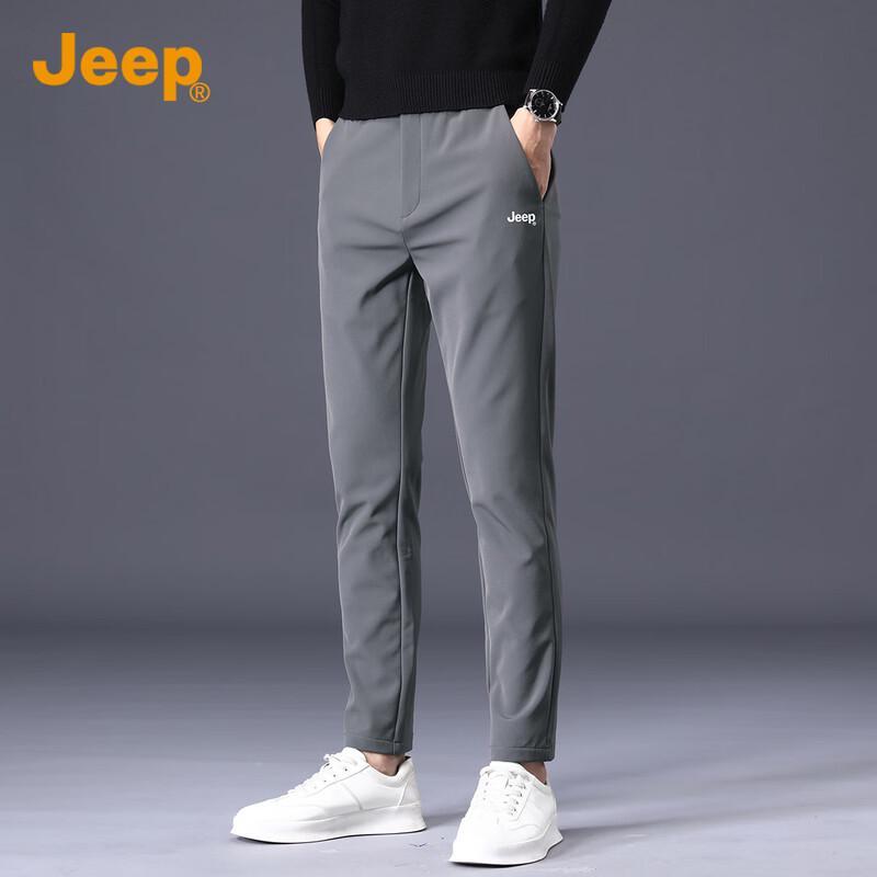 JEEP Men s Ice Silk Straight Fit Casual Trousers 30