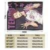 Haikyuu Tendou Decken Fleece Bedruckt Hinata Karasuno Volleyball Kageyama Überwurfdecken für Bettwäsche Outdoor Plüsch Dünne Steppdecke