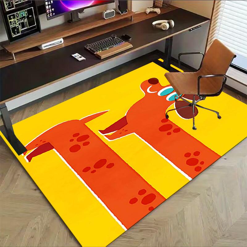 1PC Dog Paw Non-Slip Floor Carpet Compatible for Office&Living Room&Dining Room - Flat-Weave Machine- Soft & Pattern-E322