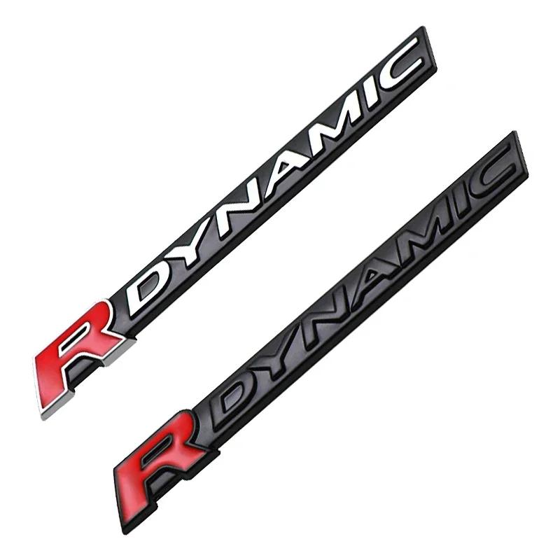 3D Kovové Logo R-DYNAMIC Znak na Bok Blatníku Auta Odznak na Zadní Kufr Nálepky Samolepky Příslušenství pro VELAR Sport Discovery Evoque HSE Defender