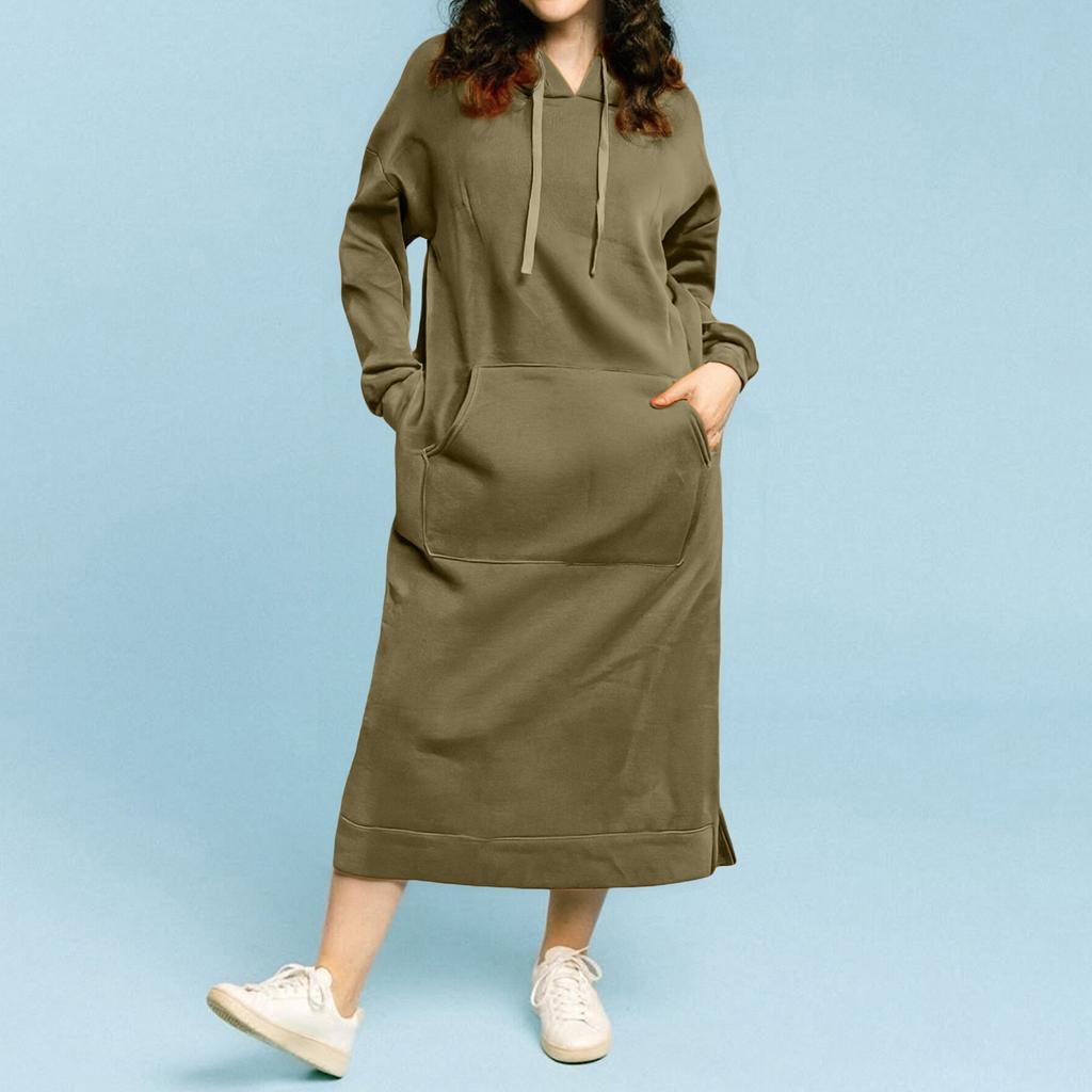 Women's Fashion Casual Plus Size Long Sleeve Solid Hoodie