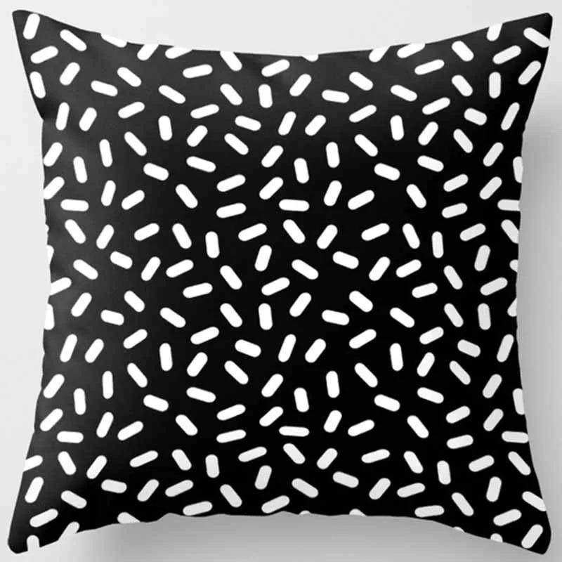 Black and White Abstract Geometric Pillowcase Creative Brushstrokes Ins Style Cushion Modern Simple Home Decoration Sofa Pillow