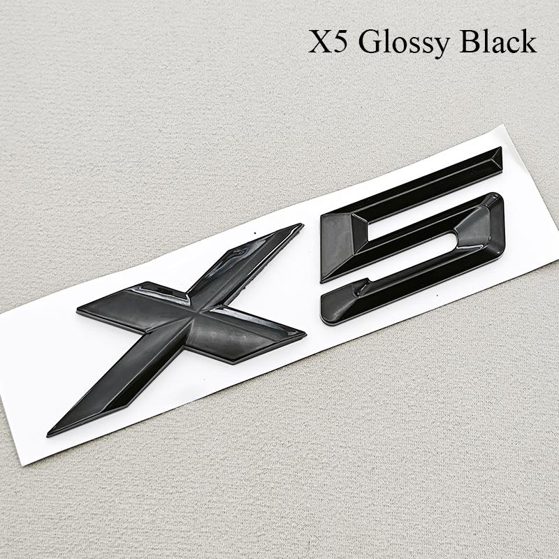 3D ABS Black Chrome Car Letters Rear Trunk Badge X5 X6 Logo Emblem Decals For BMW X5 X6 F15 G05 F16 G06 Sticker Auto Accessories