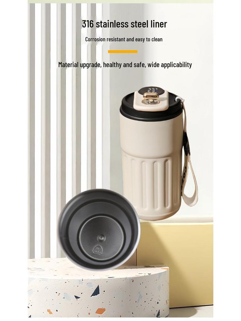 316 Edelstahl Smarte Isolierte Tragbare Trinkbecher mit Trageseil