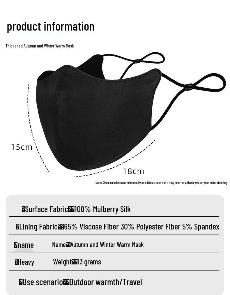 Women's Winter Silk Warm Mask with Velvet Lining, Breathable and Windproof, Eye Corner Protection Face Cover
