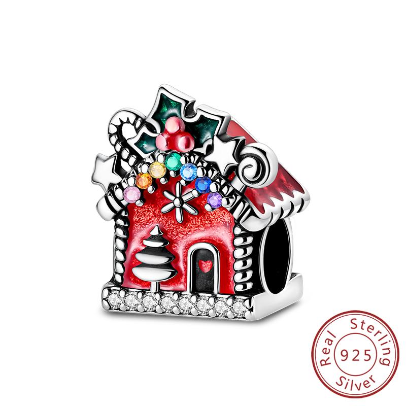 Christmas Series Charms Beads Copper Christmas Tree Snowman Elk Charm Fit Original Bracelet Pendent Women Jewelry