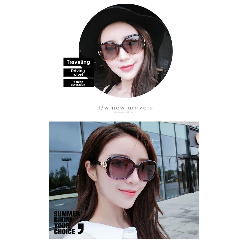Gafas de sol polarizadas para mujer gafas cabeza de zorro tendencia de moda gafas versátiles gafas de transmisión en vivo celebridad de Internet