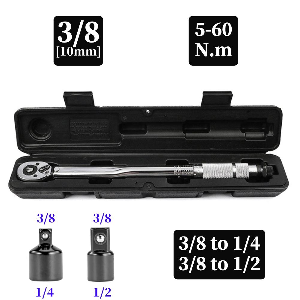 Ratchet Torque Wrench Square Drive 5-150N.m Reversible Ratchet Key 3/8'' Adjustable Torque Spanner Precise Preset Hand Tool