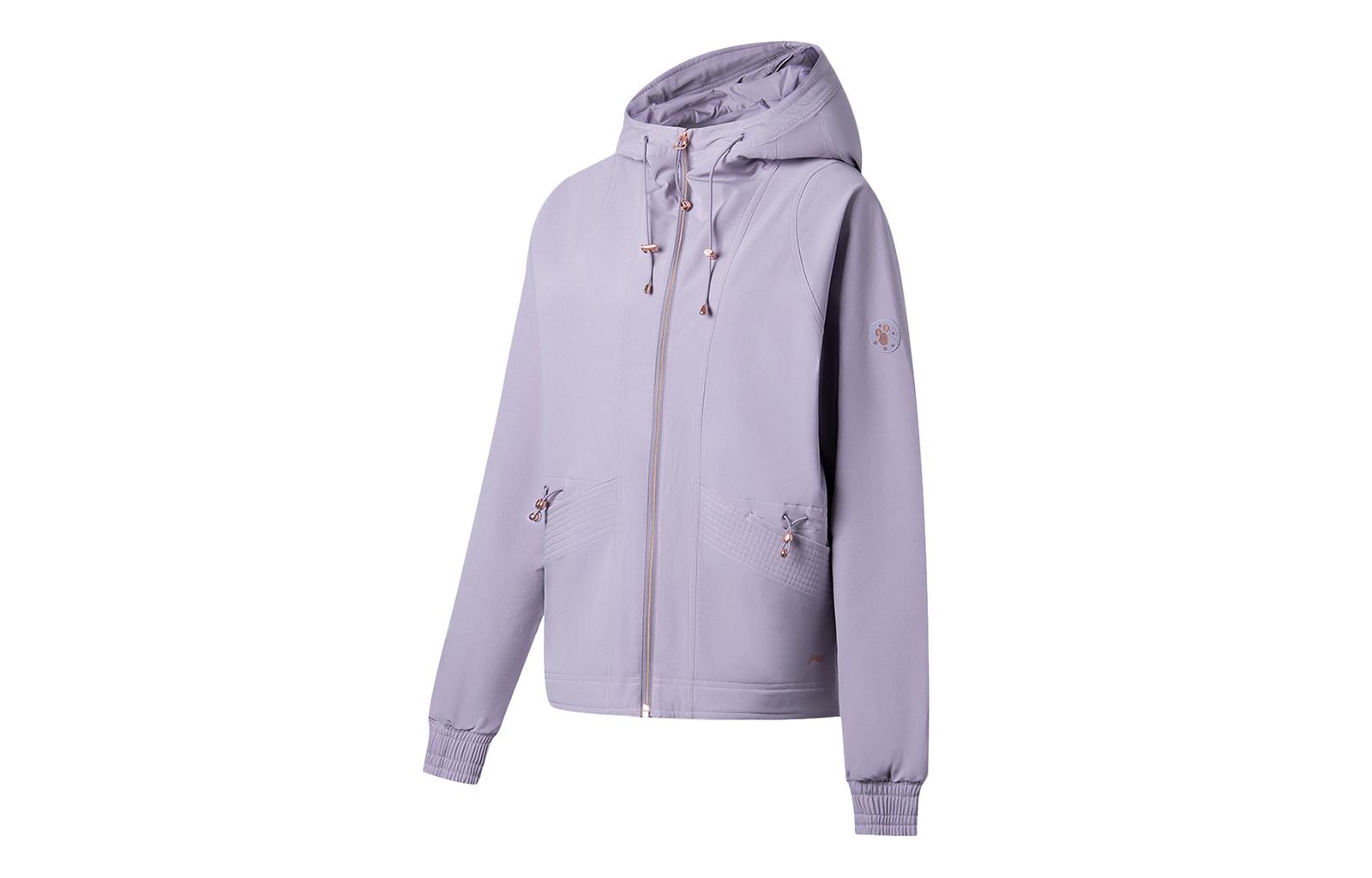 Женская куртка Li Ning дымчато-серая лиловая AFDT066-8 L