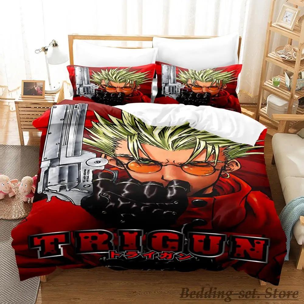TRIGUN STAMPEDE Anime Bettwäsche Set Einzelbett Twin Full Queen King Größe Bettbezug für Erwachsenen Kinder Schlafzimmer
