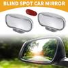 Partuto 1 Pair Universal Blind Spot Car Mirrors - Car Auxiliary Mirrors 360 Degree Rotation Adjustable - Glass Silver Tone