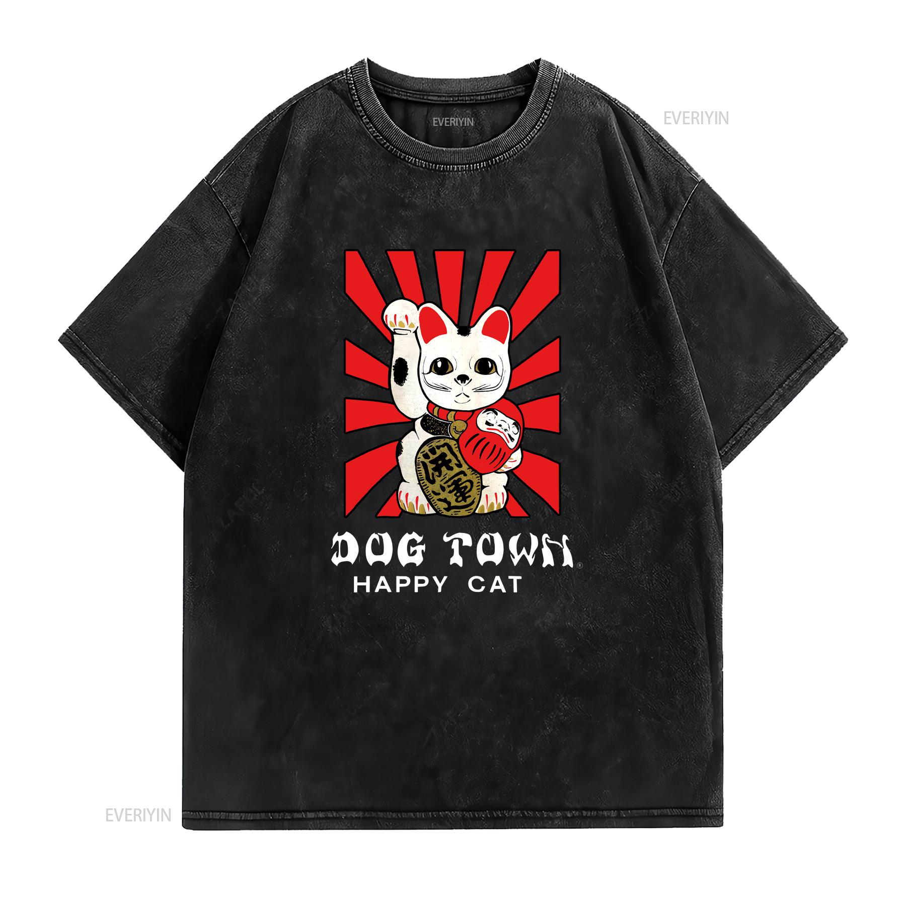 

Vintage 90s DOG TOWN Skateboards Happy Cat T shirt vintage Washed Stylish designer clothes Slightly Stretched homme graphic 3XL