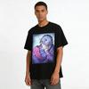 Japanese Anime Melancholy Silver-haired Handsome Guy Print Long-sleeve Top Niche Cool Style Trendy T-shirt Pure cotton T-shirt