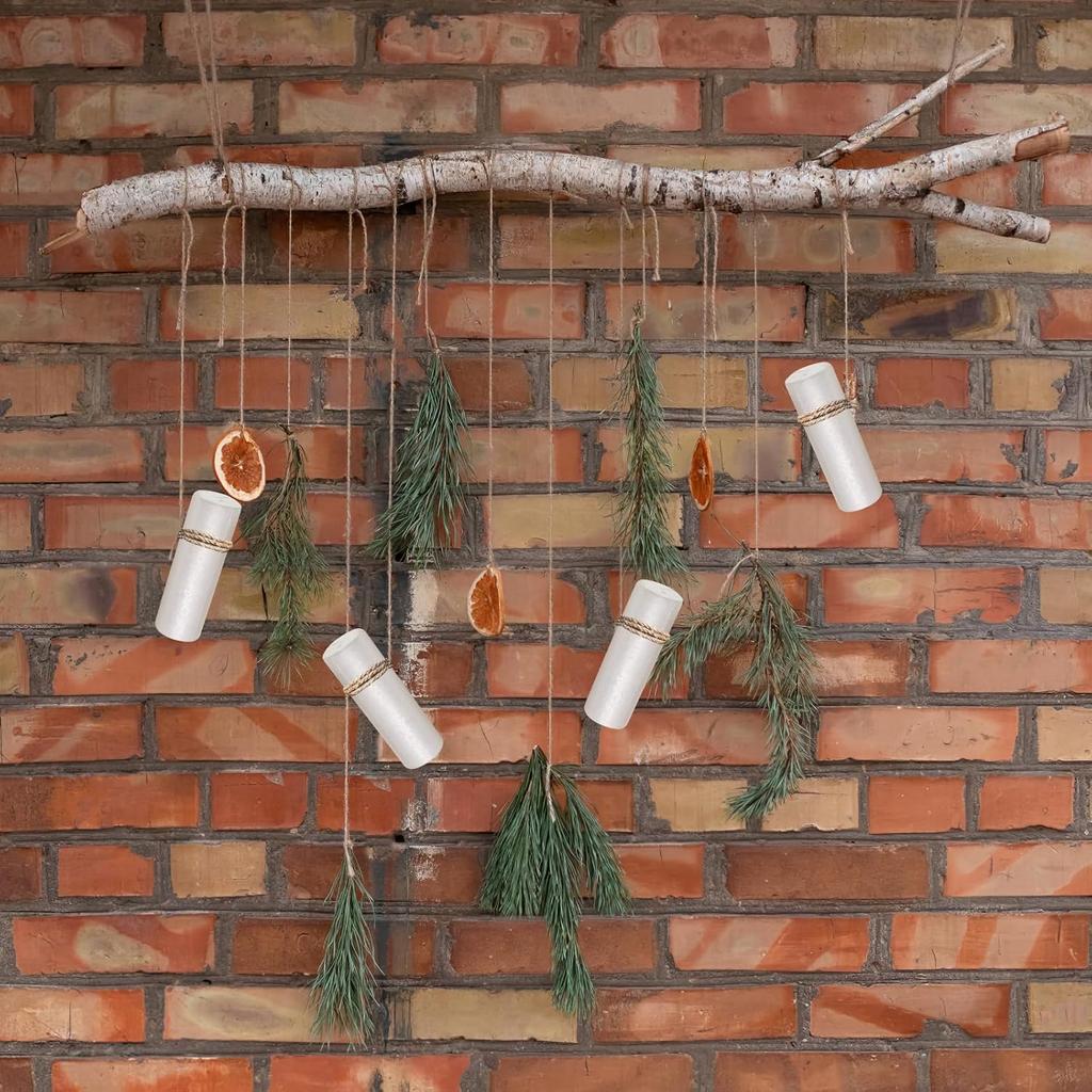 Christmas Foam Cylinders for Craft, Cabilock 5.89 X 1.97inch White Craft Foam, 6pcs Foam Columns Polystyrene Foam Rods for Modeling DIY Crafts and