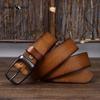 Men's Top Layer Pure Cowhide Belt Genuine Leather Pin Buckle Retro Fashion Trend Jeans Belt