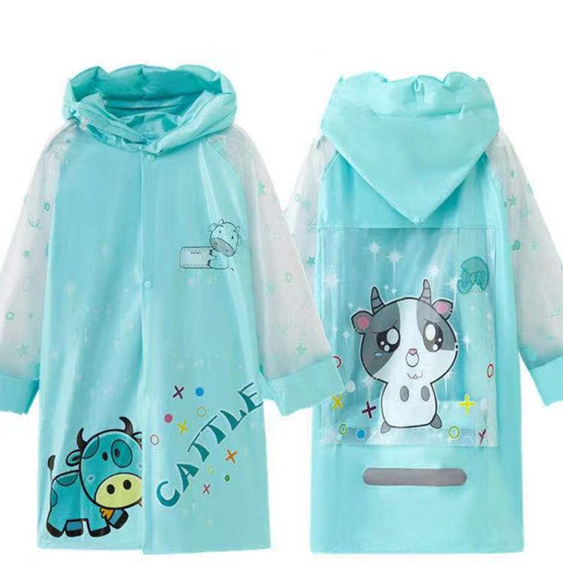 Rain Coat for Kid Pink Rabbit Lovely Waterproof Clothes Children Suit  90-155cm Windproof Hooded Cartoon Printed Raincoats