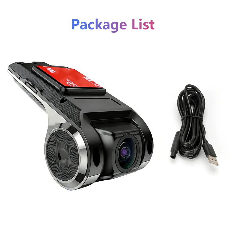 

Car Dash Cam USB HD 1080P 170 Degree Wide Angle Car Camera Recorder Front ADAS Dashcam Android DVR Auto Recorder Night Version NONE Card чорний