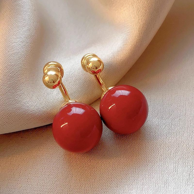 Ancola Silver Needle Red Heart Earrings – Fashionable, Luxurious & Elegant for Autumn/Winter 2025