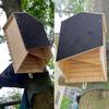 Outside Bat Habitat House Wood Shelter For Bat Colony Reusable Bat Box House Wooden Decoration For Hibernation Wooden Bat Nest