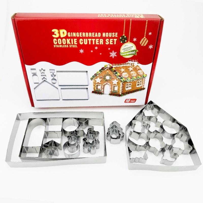 28 Piece Stainless Steel Christmas Cookie Cutters Set For Gingerbreads House Baking Rusts Resistant Pastry Tool