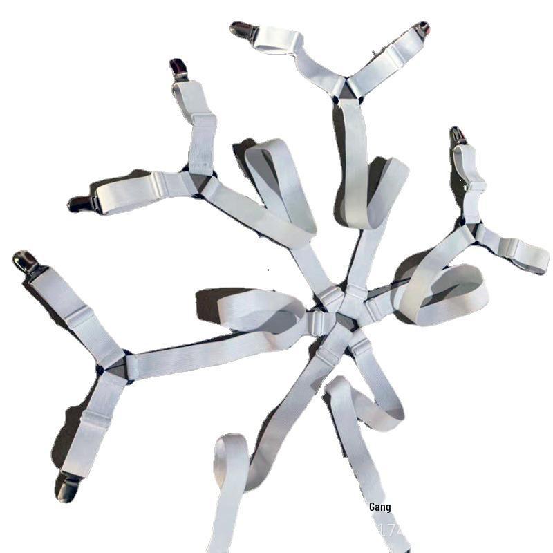 Adjustable 6-Way 12-Clip Bed Sheet Fastener – Anti-Slip & Secure Grip