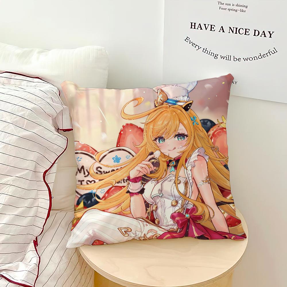 Spiel Bequemer weicher Kissenbezug für Sofa Fanart Escoffier Genshin Wohnzimmer Heimbüro Dekor Schutzhüllen