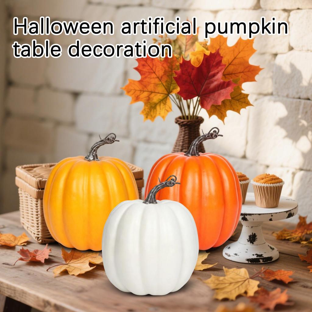 Artificial Pumpkins Halloween Decorations for Fall Thanksgiving Table Centerpiece and Kitchen