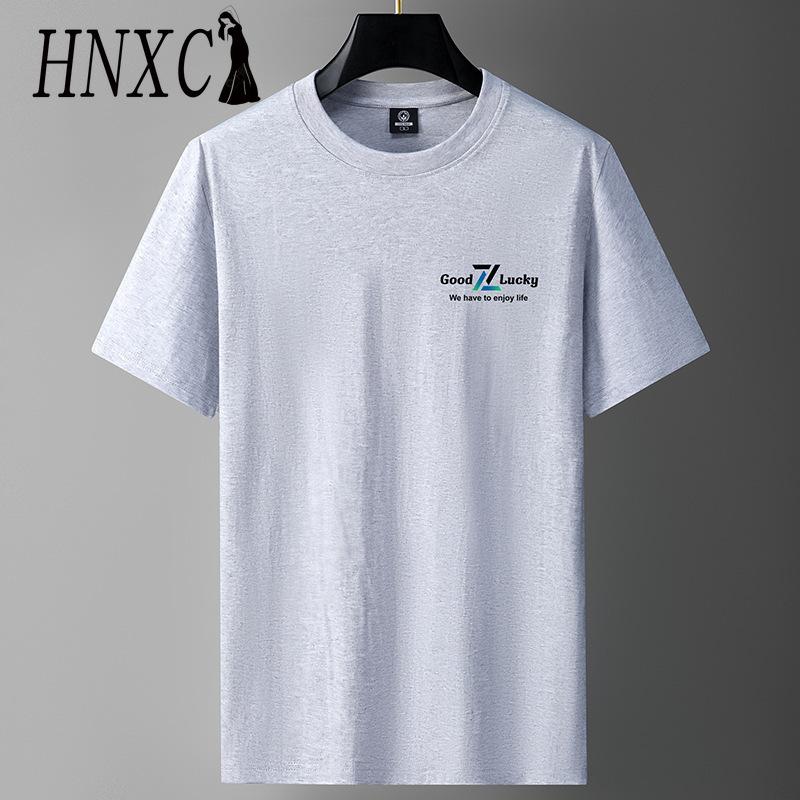 HNXC Puuvillane lühikeste varrukatega T-särk Meeste moodne vaba poolvarrukatega särk trükitud kaastundesärk