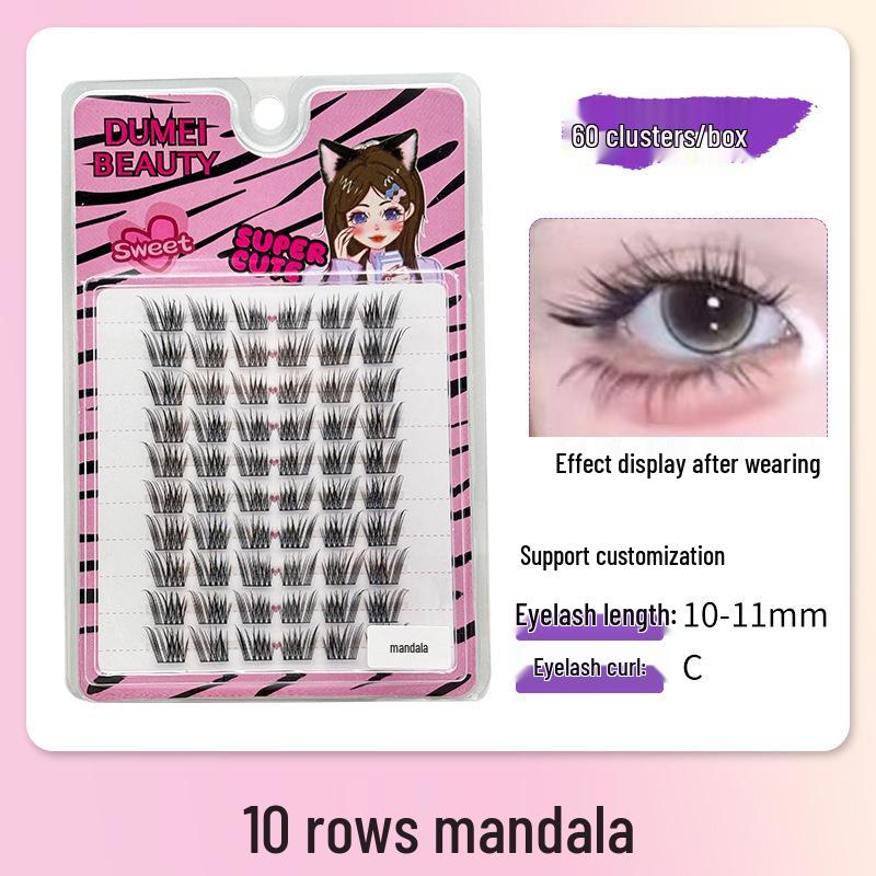 10-Row Autumn Leaf & Sunflower Faux Eyelashes - Flat, Glue-Free