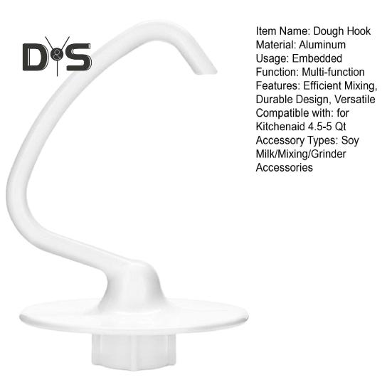 Deigkrok-tilbehør for Kitchenaid kjøkkenmaskin K45 K45SS KSM90 KSM150 KSM75 KSM103 Erstatning for brødkrok Kompatibel med 4,5-5 qt boller Blender