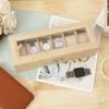 6 Slot PU Leather Watch Box with Keys and Locks Transparent Glass Lid Removable Watch Pillows Organizer Jewelry Display Box