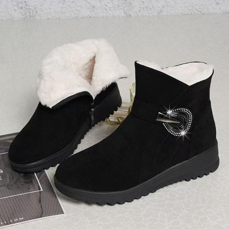 Snow Boots Women's Platform Cotton Shoes Women's New Thick Velvet Matte Short Boots Non-slip Warm Versatile Cotton Boots
