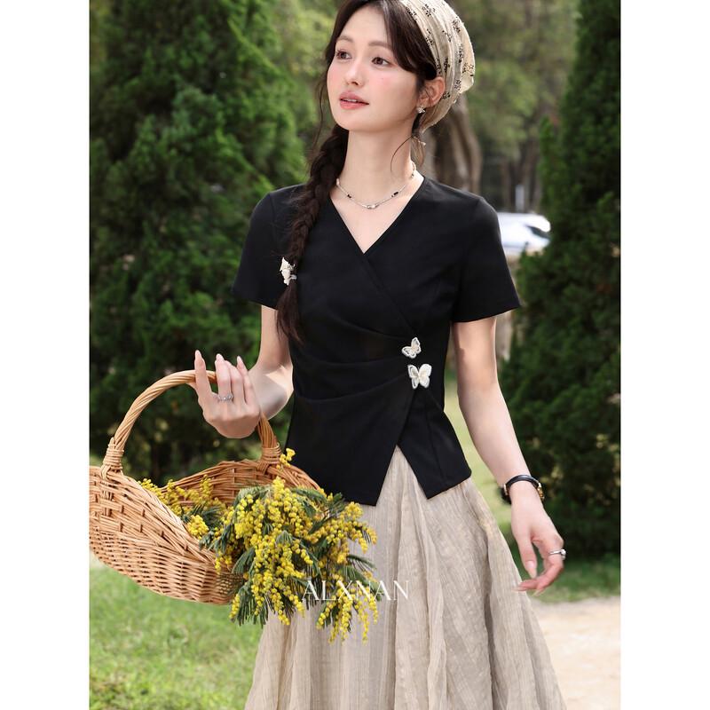 Women s Slimming V-Neck Short-Sleeve T-Shirt M
