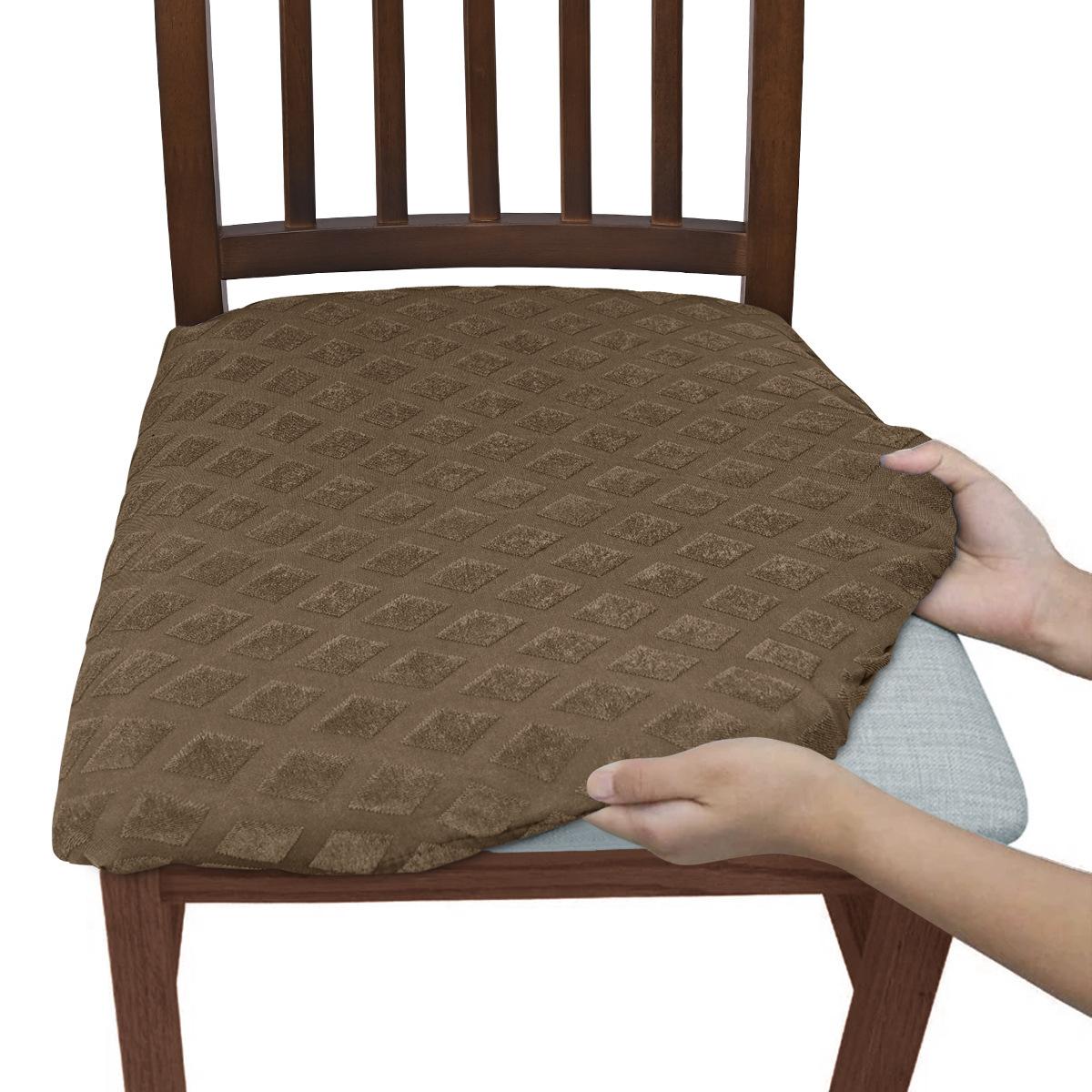 Jacquard rhombus bench cover solid color elastic chair cover seat cushion cover hotel dining chair cover manufacturer average size верблюд 1060₽