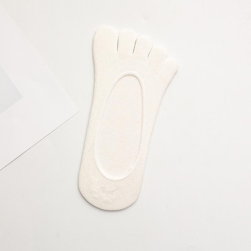 Women's Summer Candy Color Five-Toe Low-Cut Non-Slip Cotton Socks - Absorbent & Breathable