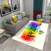 Pride Rainbow Carpet LGBT Themed Rug Colorful Love Heart Print Area Rugs for Adult Yoga Mats Living Room Black Flat Mat Doormat